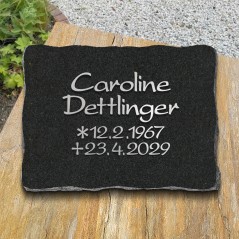 Grabplatte poliert, Schrift in Aluminium | Modell 45