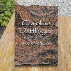 Grabplatte poliert, Schrift in Aluminium | Modell 46