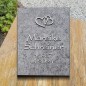 Grabplatte matt satiniert, mit Herzen und Schrift  aus Aluminium | Modell 47