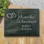 Grabplatte matt satiniert, mit Herzen und Schrift  aus Aluminium | Modell 48